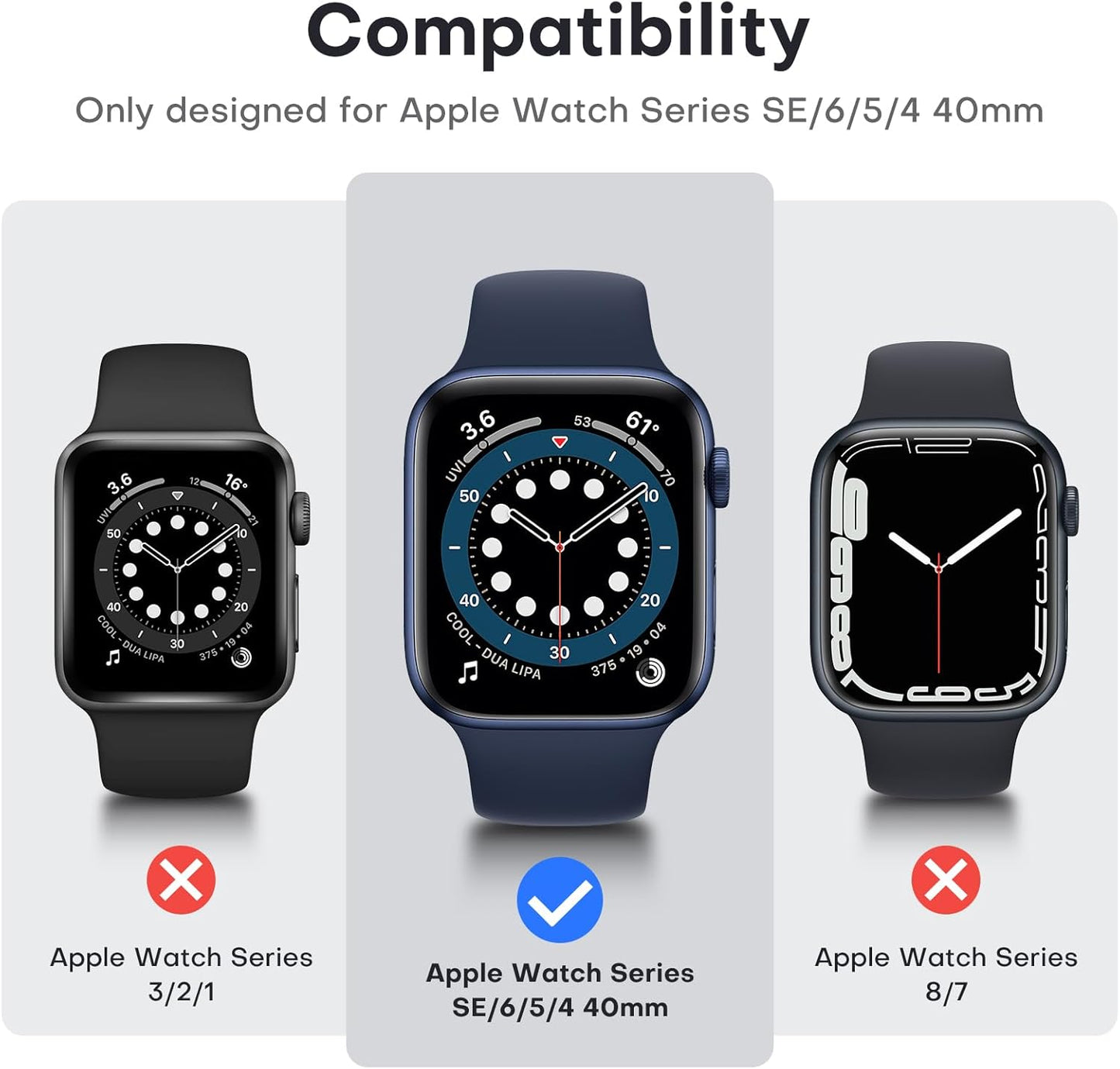 2 Pack Hard Case for Apple Watch Se/Se2/Se3/Series 6/5/4 40Mm, with PC Tempered Glass Screen Protector, Scristant Resistant, Overall Protection Slim Cover for Iwatch S6/S5/S4 40Mm, Blue | with PC Tempered Glass Screen Protector, Scratch Resistant Overall Protection Slim Cover for Iwatch S6/S5/S4 40Mm, Blue