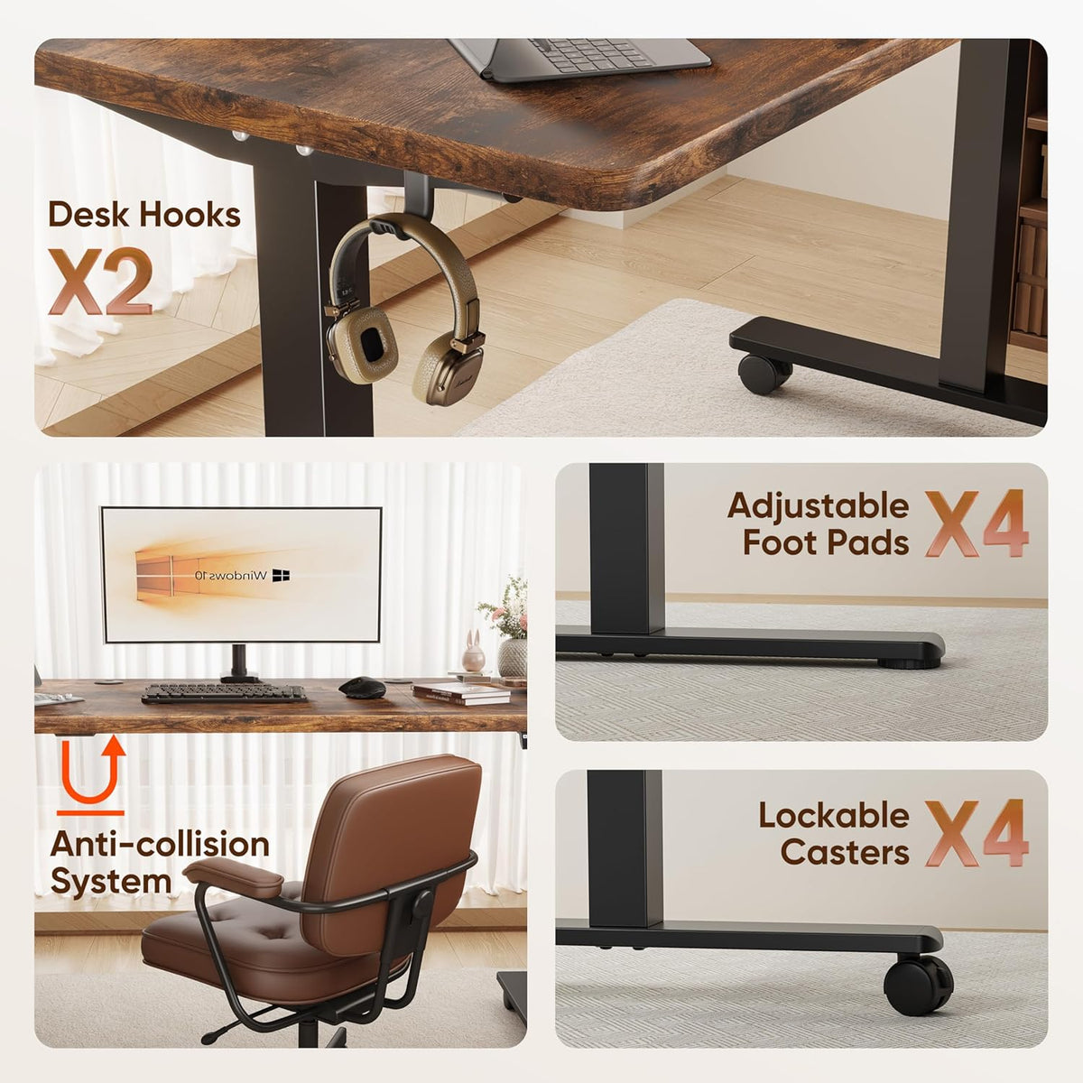 55" Electric Standing Desk — Height Adjustable,