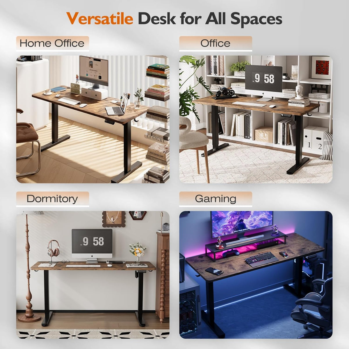 55" Electric Standing Desk — Height Adjustable,