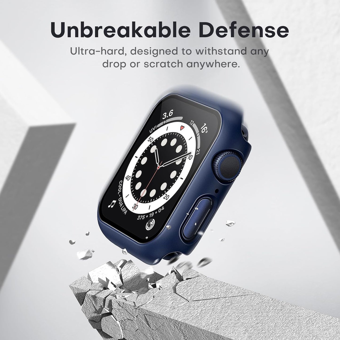 2 Pack Hard Case for Apple Watch Se/Se2/Se3/Series 6/5/4 40Mm, with PC Tempered Glass Screen Protector, Scristant Resistant, Overall Protection Slim Cover for Iwatch S6/S5/S4 40Mm, Blue | with PC Tempered Glass Screen Protector, Scratch Resistant Overall Protection Slim Cover for Iwatch S6/S5/S4 40Mm, Blue