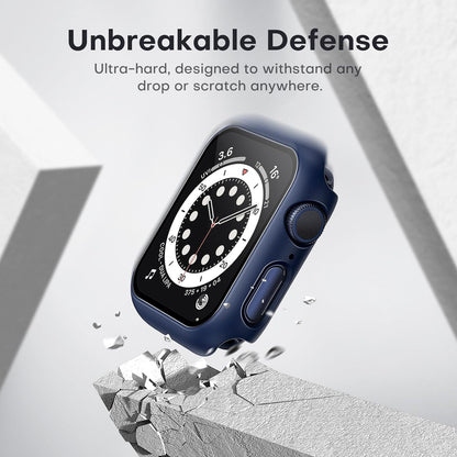 2 Pack Hard Case for Apple Watch Se/Se2/Se3/Series 6/5/4 40Mm, with PC Tempered Glass Screen Protector, Scristant Resistant, Overall Protection Slim Cover for Iwatch S6/S5/S4 40Mm, Blue | with PC Tempered Glass Screen Protector, Scratch Resistant Overall Protection Slim Cover for Iwatch S6/S5/S4 40Mm, Blue
