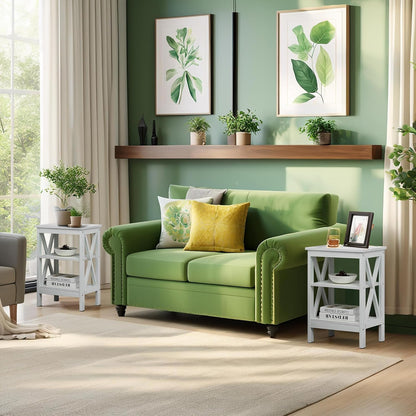 Modern Nightstands X-Design Side End Table Night Stand with Storage Shelf for Bedroom,Living Room,
