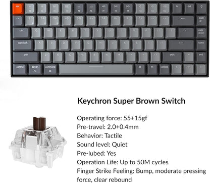 K2 75% RGB Wireless Mechanical Gaming Keyboard — 84-Key, Bluetooth + USB
