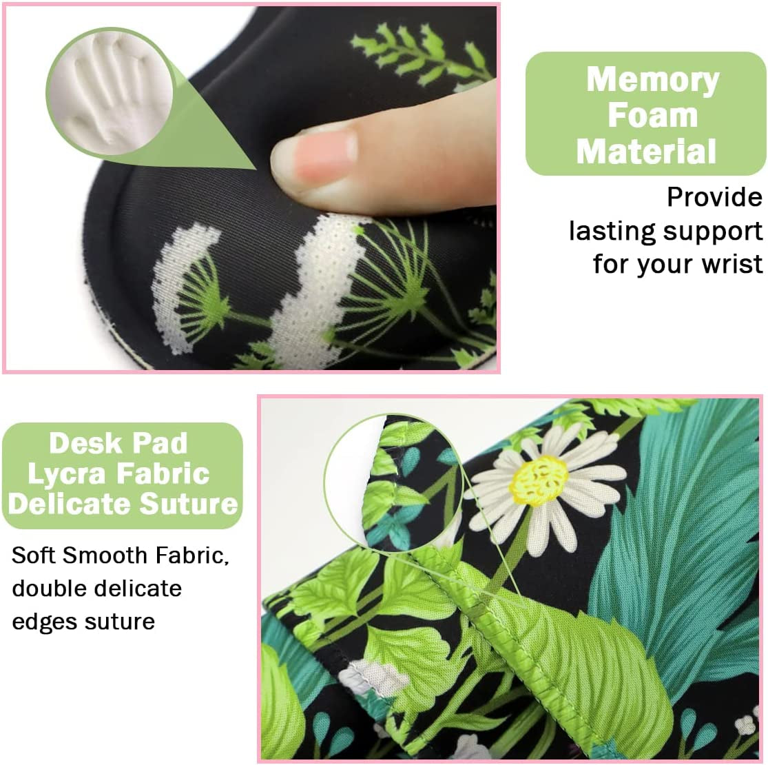 3-Piece Extended Desk Mat Set — Mouse Pad + Keyboard Wrist Rest