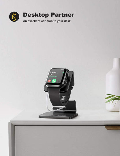 Watch Stand for Apple Watch Magnetic Fast Charger | Aluminum Alloy Desk Charging Stand Holder Dock for Iwatch SE3 SE2 Ultra 3, Series 11 10 9 8 7 6 5 (49/46/45/44/42/41/40/38Mm)