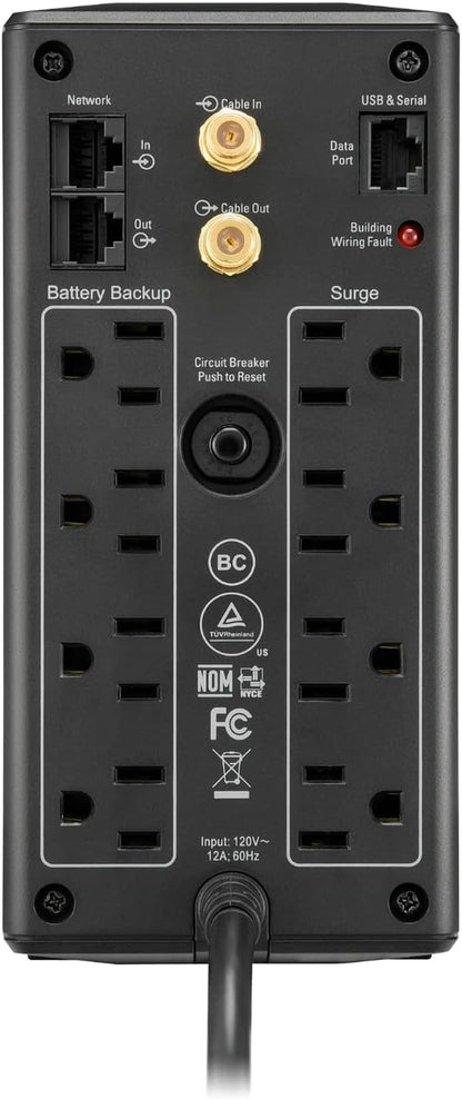 850VA/510W Pro UPS Battery Backup for Office Electronics, AVR, BX850M | 850VA Back-Ups Pro for Home Offices — 8 Outlets, LCD, AVR, Surge Protection, 29-Min Runtime (@100W) for Pcs & Workstations