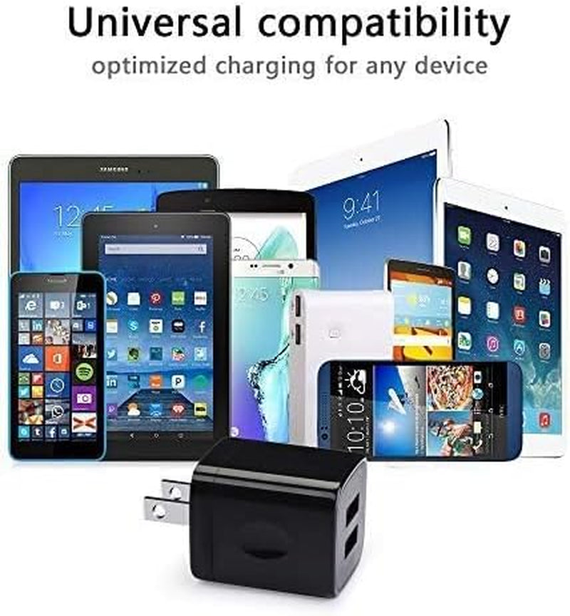 Wall Charger,Charger Cube,Charging Block Fast Charge 3Pack Dual Port 2.1A | Power Brick Charging Plug Box Head for Iphone 17/16/15 Pro/14/13/12/11/Xr/8/7/6 Plus,Samsung Galaxy S26/S25S24/S23/S22/S21