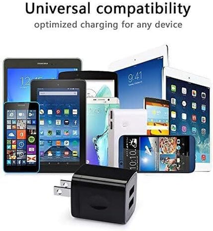 Wall Charger,Charger Cube,Charging Block Fast Charge 3Pack Dual Port 2.1A | Power Brick Charging Plug Box Head for Iphone 17/16/15 Pro/14/13/12/11/Xr/8/7/6 Plus,Samsung Galaxy S26/S25S24/S23/S22/S21