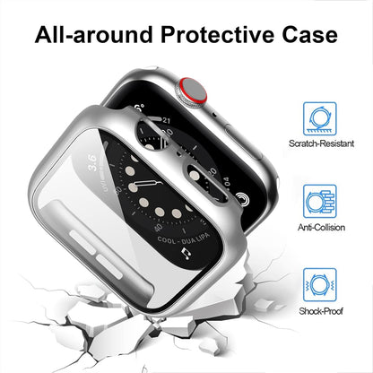 For Apple Watch 44Mm SE Series 4/5/6 Screen Protector Case 12 Pack | PC Hard Cover with Tempered Glass Film Highly Responsive Touch Scratch Resistant Protective Bumper for Iwatch Accessories