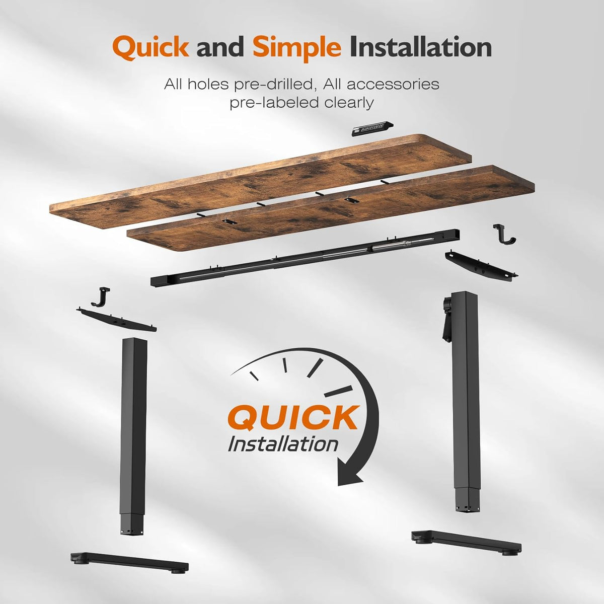 55" Electric Standing Desk — Height Adjustable, 