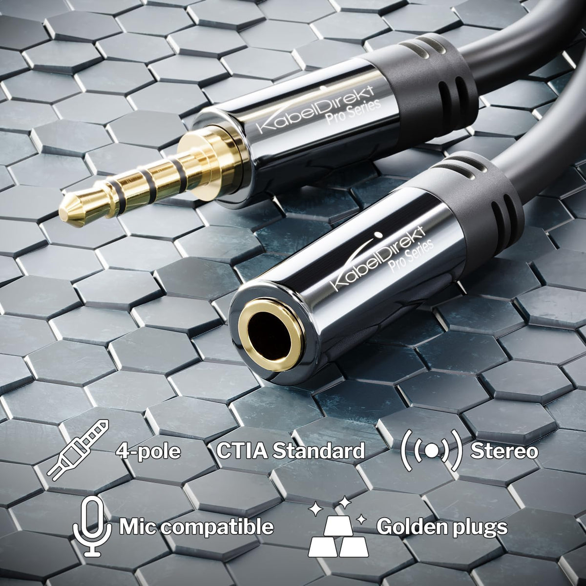 3.5mm Headset Extension Cable — 6ft Male-to-Female AUX