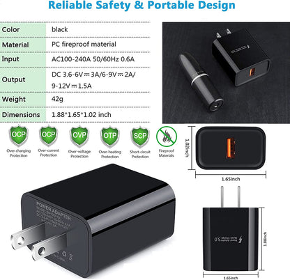 Type C Charger Fast Charger for Samsung Galaxy S26 S25 S24 S23 S22 S21 | Z Fold7 A57 A37 A17 A56 A36 A26 A16 A55 A35 A25 A15 A54 A14 A53,Quick Charge 3.0 Car Charger Wall Adapter+3Ft 6FT USB C Cable