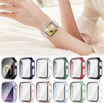 For Apple Watch 44Mm SE Series 4/5/6 Screen Protector Case 12 Pack | PC Hard Cover with Tempered Glass Film Highly Responsive Touch Scratch Resistant Protective Bumper for Iwatch Accessories